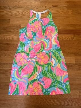 Lilly Pulitzer Pink Green Blue Floral Shift Dress
